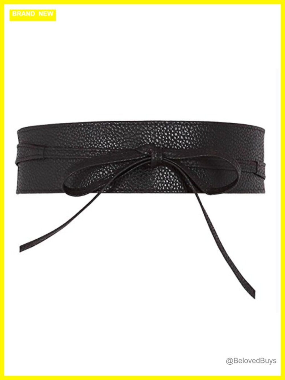 Women's PU Leather Obi Belt Self Tie Wrap Cinch Belt Bowknot Waistband for Dress